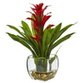 thumbnail image 6 of Nearly Natural Red Bromeliad with Vase Centerpiece, 6 of 6
