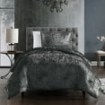 thumbnail image 3 of Turin 7 Piece Comforter Set Black King Riverbrook Home Turin Crinkled Velvet Comforter Collection Machine Wash Charcoal Twin Adult, Teen & Dorm Solid, 3 of 5
