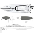 thumbnail image 4 of RC Boat Cheerwing 25 sin escobillas de 48 km/h de alta velocidad para niños y adultos, 4 of 8