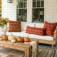 thumbnail image 5 of Fall Throw Pillow Covers 18x18 Set of 2 Autumn Decorations Rust Pumpkin Accent Pillowcase for Outdoor Porch Sofa Couch Bed Living Room Plush Faux Fur Halloween Farmhouse Home Decor, 5 of 9