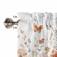 thumbnail image 5 of Pink Flower Kitchen Curtains and Valances Set, Watercolor Butterfly Wildflower Vintage Plant Rod Pocket Window Valance Window Curtain Panels for Living Room Bedroom Laundry, 27.5x24in, 3 Pieces, 5 of 7