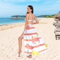 thumbnail image 6 of FORMRS Womens Long Sarong Beach Wrap Semi-Sheer Bikini Skirt Bathing Swimsuit Cover Up, Striped Crab, 6 of 7