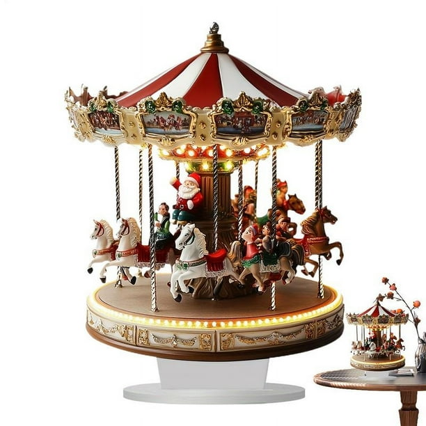 Decoración de carrusel de acrílico 2D para Navidad, adornos de carrusel, decoración de mesa para el hogar, Año Nuevo 2025, Navidad 2024