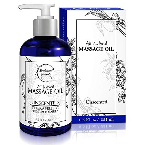 Almond Massage Oil All Natural, Unscented Spa Quality Formula. Great