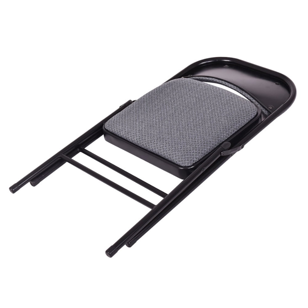 Finihen Padded Folding Chairs, 4 Pieces Folding Chairs with Padded Cushion, 4 Pieces Fabric Upholstered Padded Seat Folding Chairs Seat, for Home, Office, for Gaming, Reading, Black Finihen Padded Folding Chairs, 4 Pieces Folding Chairs with Padded Cushion, 4 Pieces Fabric Upholstered Padded Seat Folding Chairs Seat, for Home, Office, for Gaming, Reading, Black