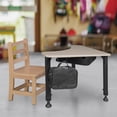 thumbnail image 2 of 28" Boomerang Height Adjustable School Desk with Backpack Hook- Maple, 2 of 6