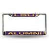 LSU Fighting Tigers Alumni Chrome Metal Laser Cut License Plate Frame