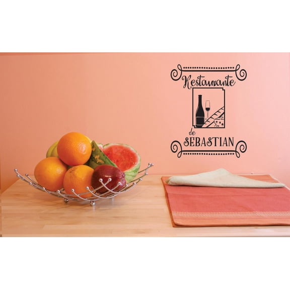 Custom Decals La Bienvenida A Nustra Cocina Wall Art Size: 16 Inches x 24 Inches Color: Black