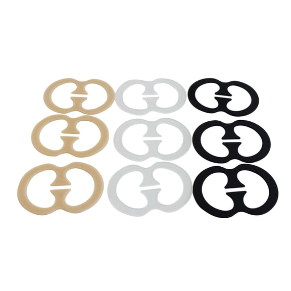 Fullness Bra Strap Solution Clips, Boost Cleavage and Instant Lift, Turns Bra into Racer Back, Conceals Straps, 3 Black, 3 White, 3 Beige
