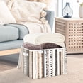 thumbnail image 3 of Yayeee Collapsible Cube Storage Bin with Lid Fabric Closet Decorative Basket with Handles, Brown Abstract Stripes, 3 of 7