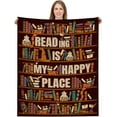 thumbnail image 2 of Book Lovers Gifts Blanket for Women-Gifts for Book Lovers-Librarian Gifts-60'' x 50'' Reading Blanket for Book Lovers on Birthday Christmas -1, 60''x50'', 2 of 6