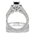 thumbnail image 2 of 2 Carat Black Diamond Antique Bridal Set Engagement Ring on 10k White Gold, 2 of 2