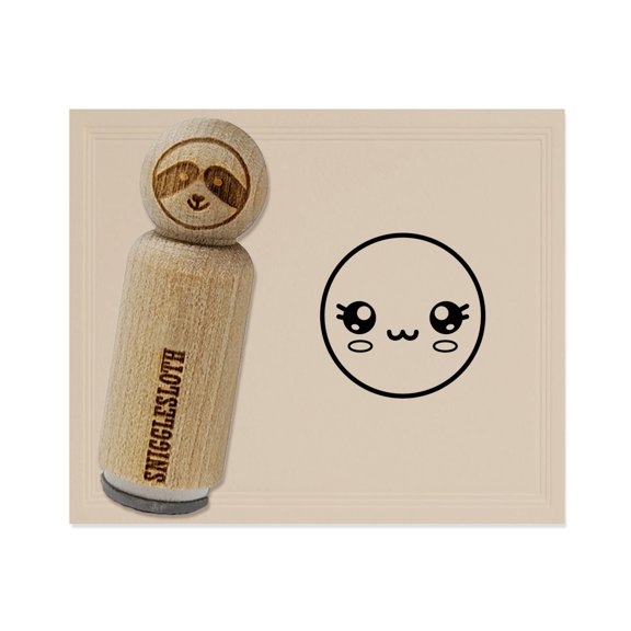 Kawaii Cute Sparkly Eyes Face Rubber Stamp for Scrapbooking Crafting Stamping - Large 1-1/4 Inch
