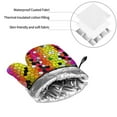 thumbnail image 6 of Honeii Colorful Tie Dye Stained Glass 1 Pattern Oven Mitts and Pot Holders, Silicone Oven Gloves,500 F Heat Resistant Oven Mitts Sets, 4PCS, 6 of 6