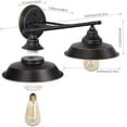 thumbnail image 3 of Bathroom Vanity Light, 2 Light Wall Sconce Fixture with Black Lampshades, Vintage Edison Wall Lamp Lighting for Bathroom Bedroom Farmhouse Living Room Mirror Cabinets Dressing Table, 3 of 7