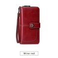 thumbnail image 1 of Fiudx Cartera Antimagnética para Mujer, de Cuero con Bloqueo Rfid, con Cremallera de Gran Capacidad, Material Suave y Duradero, Almacenamiento Seguro de Tarjetas, Estilo Europeo Moderno, Tamaño 19 X, 1 of 2