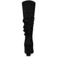 thumbnail image 2 of BLISSFUL STEP Women's Boots Pointed Toe Block Heel Knee High Boots Black 5.5, 2 of 7