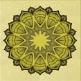 thumbnail image 1 of Ahgly Company Tapis d'Intérieur Lavable en Machine Carré Transitionnel Jaune Néon, 4 Pieds Carré, 1 of 7