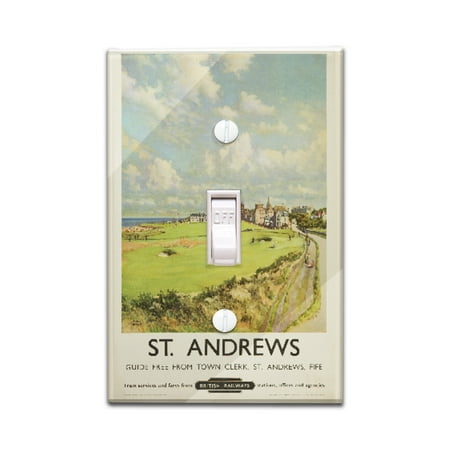 St Andrews Vintage Poster (artist: McIntosh) England c. 1959 (Light Switchplate