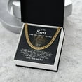 thumbnail image 3 of To My Son Stand Tall Even If You Fall Cuban Link Chain Necklace Gift For Son, Cuban Link Chain, Stainless Steel or Yellow Gold, Message Card & Gift Box, 3 of 5