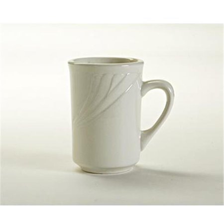 Tuxton China YEM-080 Monterey 2.88 in. Embossed Pattern China Mug - American White - 3 Dozen
