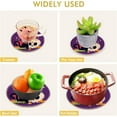 thumbnail image 5 of SKYSONIC Halloween Cute Cat Pot Holders Trivets, 2 Pcs Heat Resistant Trivets,Skull Kitten Cotton Thread Weave Mats for Hot Pads Pans Pot Bowl Teapot for Kitchen Decor, 5 of 7