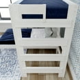 thumbnail image 4 of Plank+Beam Solid Wood Farmhouse Twin over Twin L-Shaped Bunk Bed for Adults, White Wash, 4 of 6