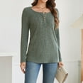thumbnail image 6 of Crew Neck Long Sleeve Shirts for Women Dressy Casual Fall Tops Christmas Green Clothes, 6 of 8