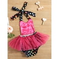 thumbnail image 3 of Qmyliery Baby Girls Romper, Mesh Splicing Sleeveless Hanging Neck Jumpsuit Birthday Gift, 3 of 8