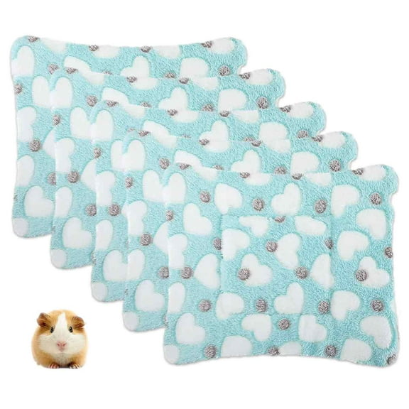 White/Grey Warm Bedding for Hamsters, Rabbits & Lovelies Soft Totoro-Themed Pet Pads, 5-Pack