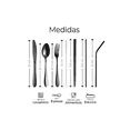 thumbnail image 2 of Juego De Cubiertos Portátil 8 Piezas De Acero Inoxidable Negro, 2 of 4