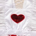 thumbnail image 6 of ZEHJUHAN Newborn Girl's Valentine Satin Romper Set, Heart Print Sleeveless Jumpsuit with Tulle Skirt White，1-3M, 6 of 11