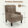 thumbnail image 7 of Aprafie Ergonomic Wingback Chair, 20.7" High Back Accent Chair with Ultra-Thick Cushion, Solid Wood Arms & Legs for Living Room, Bedroom, Reading Nook, Light Brown, 7 of 7