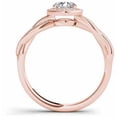 thumbnail image 3 of 1 Carat T.W. Diamond Criss-Cross Shank Single Halo Vintage 14kt Rose Gold Engagement Ring, 3 of 5