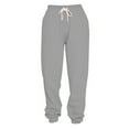 thumbnail image 4 of Lroveb Fleece Lined Sweatpants for Women, High Waisted Jogger Pants, Womens Solid Color Casual Sports Tie Up With Plush Sweater Material Pants Grey, 4 of 4