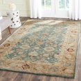 SAFAVIEH Antiquity Lagrange Floral Bordered Wool Area Rug, Teal Blue