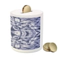thumbnail image 3 of Abstract Piggy Bank, Modern Form Generated by Resisting Twisting Fractal Saturated Effects, Ceramic Coin Bank Money Box for Cash Saving, 3.6" X 3.2", Lavender Blue Indigo, by Ambesonne, 3 of 4