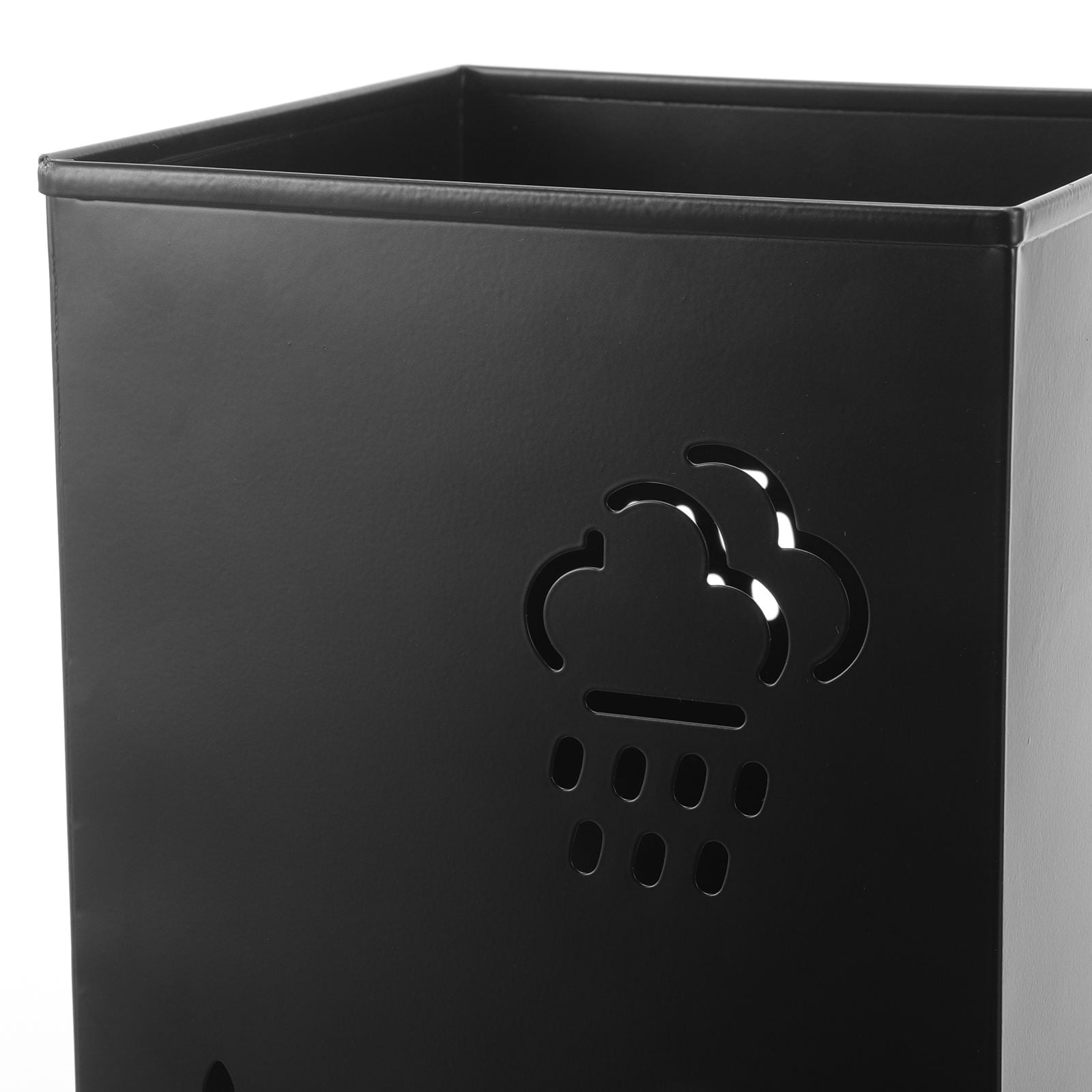 ROMANSENTIAL Metal Umbrella Storage Rack in Black for Home Entryway with Space-Saving Organizer