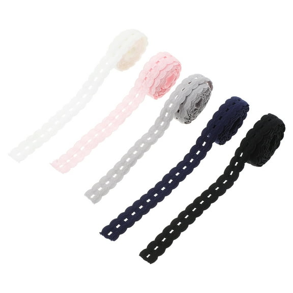LOLIPPYY 5pcs Soft Elastic Lace for DIY Headbands and Craft Accessories