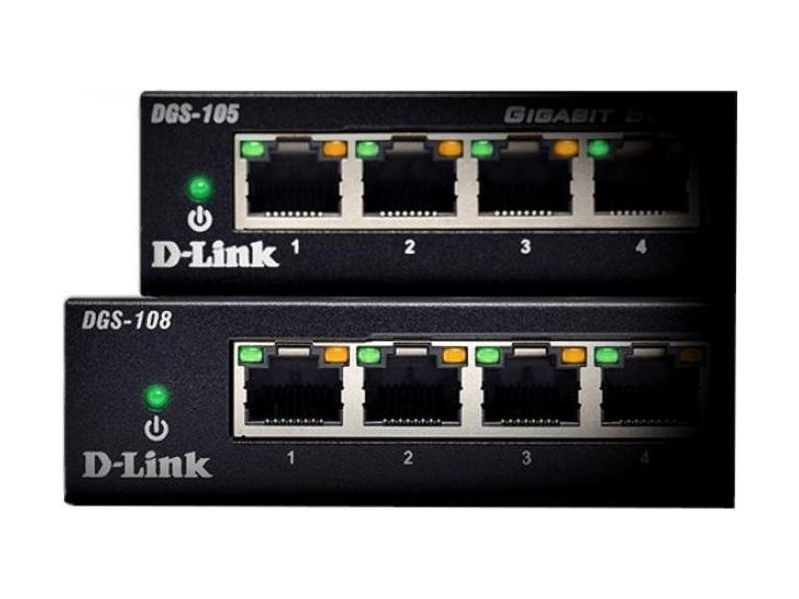 D-Link Switch 5-Port Gigabit Desktop Switch Metal Retail (DGS-105GL)