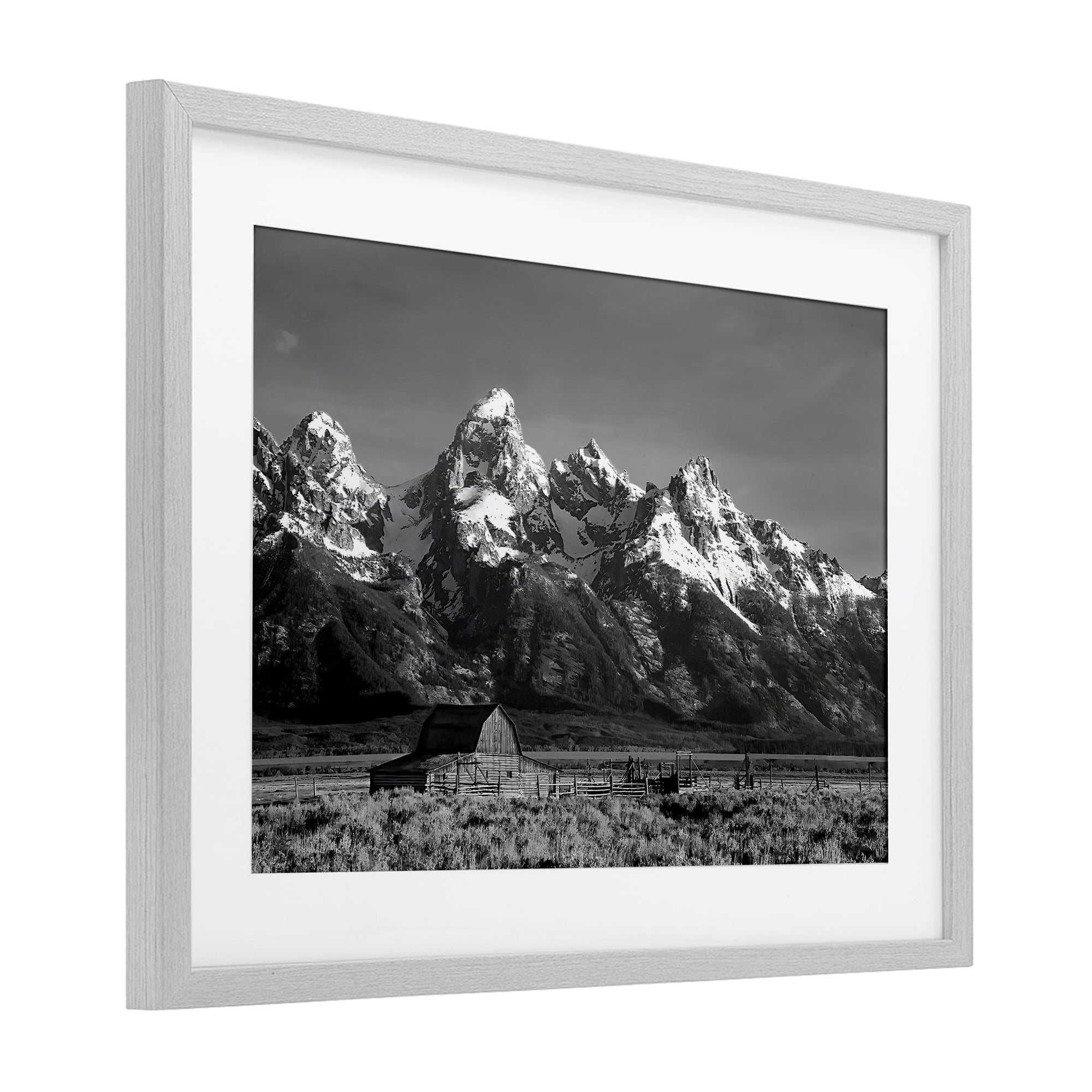 Stupell Industries John Moulton Barn Landscape Gray Framed Print Under Glass, design by Steve Toole