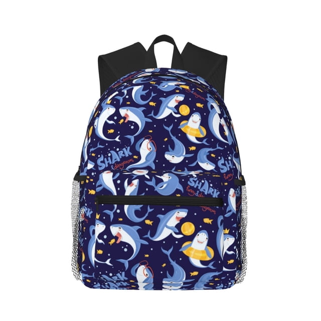 Fotbe Cute Shark Mochila Ligera Casual para Laptop para Hombres y Mujeres, Mochila Impermeable de Uso Diario, Mochila para Universidad
