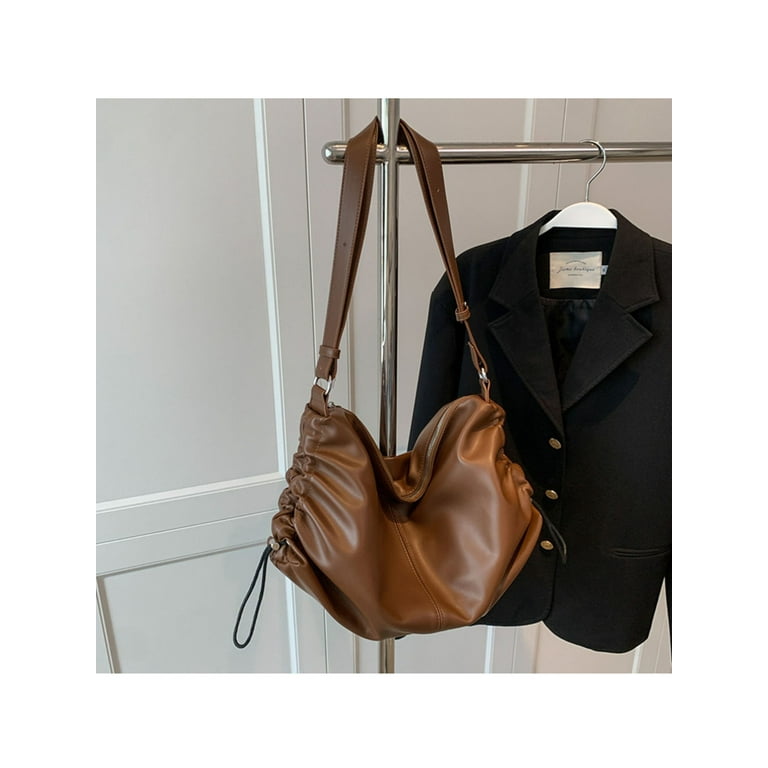 Small Shoulder Bags For Women Wide Strap Crossbody Bag PU Leather Messenger  Bag Zipper Handbag Purse Summer Travel Bag For Femal