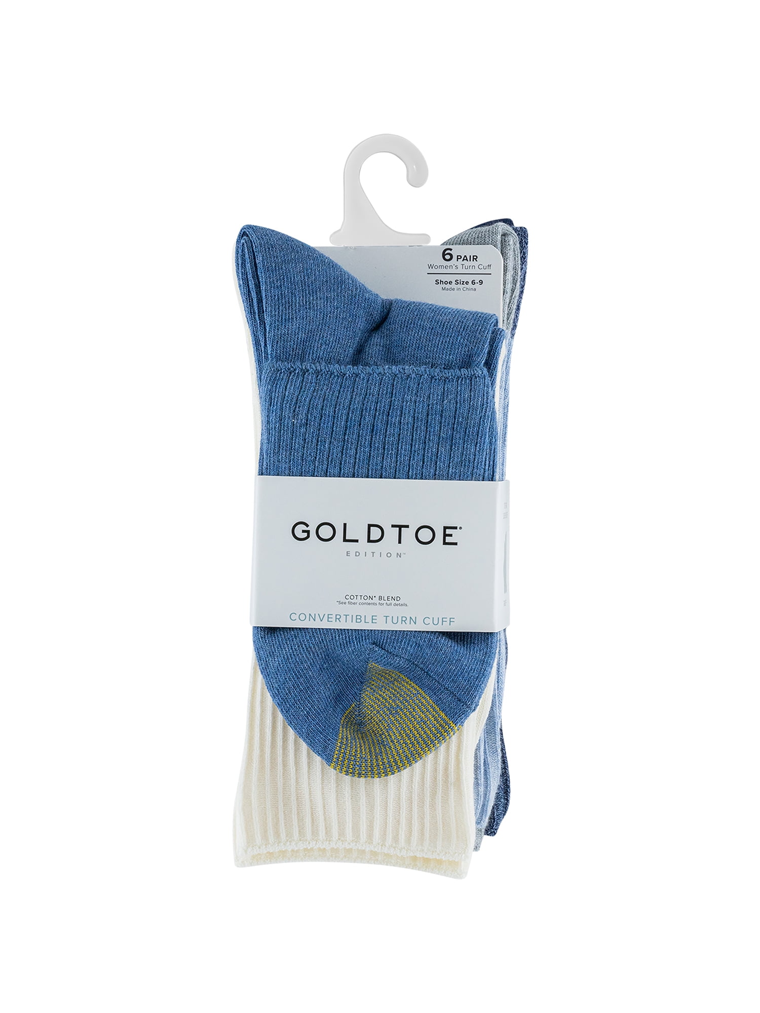 Goldtoe Edition Womens Classic Turn Cuff Socks, 6 Pairs