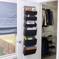 thumbnail image 3 of Household Essentials 6 Pocket Over the Door Pocket Organizer, PP Non-Woven Fabric Pockets, Reinforced Siding, Foldable, Versatile, Perfect for Residential and Commercial Doors, Black, 3 of 6