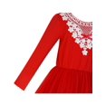 thumbnail image 5 of Girls Dress Red Long Sleeve White Lace Collar Tutu Dress 8, 5 of 5