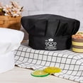 thumbnail image 7 of Chef Hat Adult Adjustable Chef Cap Cotton Elastic Kitchen Baker Hats Catering Wear Cooking Hat for Women Men Grilling Baking BBQ Chef Black 11.8x9Inch-Mr.Good Lookin's Cookin', 7 of 7