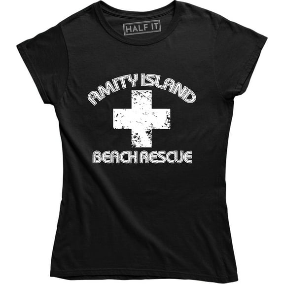 Amity Island Beach Rescue Funny Inspired Movie Hollywood Summer Womens T-Shirt