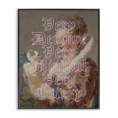 Stupell Industries Trendy Demure & Mindful Classic Quotes and Sayings Painting Black Framed Art Print Wall Art, 11 x 14