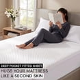 thumbnail image 4 of 100% Polyester Fitted Sheet,15-inch Deep Pocket,Textured Waffle Weave Bed Sheet,Soft & Comfortable,White,Queen, 4 of 11